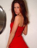 Jayden wears a sexy red dress