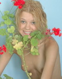 Cute blonde with flowers